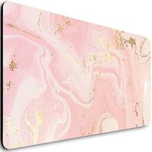 Alfombrilla de mouse extendida para juegos 31.5 x 30.0 cm base grande de goma antideslizante alfombrilla para teclado y mouse para el trabajo juego oficina mármol rosa oro rosa - Mrmol oro rosa - Ver 8