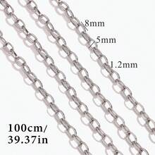 1m 304 Stainless Steel Oval O-Ring Clasp Chain Stainless Steel Chain For DIY Charm Jewelry Necklace & Bracelet Making Chain Stainless Steel Jewellery Handmade Chain - Chain - View 9