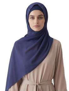 1件女士新款珍珠雪纺花卉刺绣围巾，马来西亚围巾披肩 - 彩色 - 查看 2