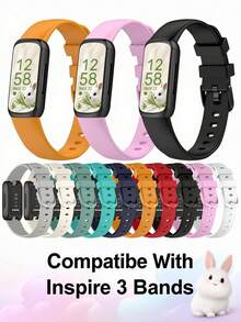 2 Packs Bands Compatible With Inspire 3 Bands For Women Men, Sport Silicone Adjustable Replacement Straps For Inspire 3 Fitness Tracke - بدون قالب - مشاهدة 1