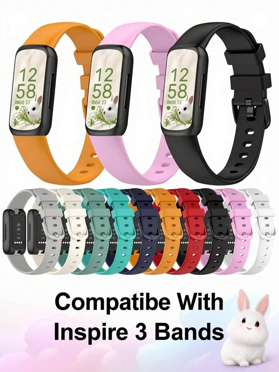 2 Packs Bands Compatible With Inspire 3 Bands For Women Men, Sport Silicone Adjustable Replacement Straps For Inspire 3 Fitness Tracke - بدون قالب - مشاهدة 1