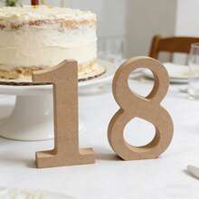 天然木色立式数字 0-9，可用作婚礼桌号牌、生日派对桌饰、新生儿30天拍摄道具，也可作房间号、门牌号、电话号码、DIY涂鸦数字牌，适用于节日桌饰、生日派对、圣诞礼物、生日倒计时等场合，尺寸为3.15英寸。 - 彩色 - 查看 4