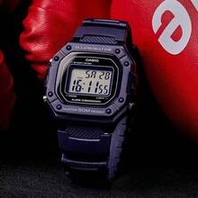 Casio W-218H Purple Retro Square Digital Watch 50M Waterproof LED Light Multifunctional Student Sports Wristwatch - one-size - View 2