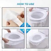 10/50 miếng lót bồn cầu dùng một lần cho du lịch, chống thấm nước 100%, chống trượt, an toàn cho cắm trại, khách sạn, thảm lót bồn cầu, giấy vệ sinh phòng tắm. - A - Xem 12