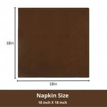 12pcs Solid Color Cloth Napkins, Washable Cotton Table Napkin For Household Dining Fall Autumn Decor Wedding Hotel 45*45cm - 棕色 - 查看 2