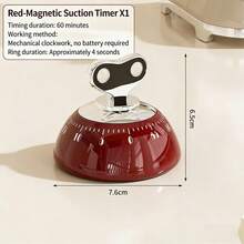 1pc Visible Kitchen Timer, Chef Cooking Timer Clock With Loud Alarm, Suitable For Classroom, Home And Study, Mechanical Desktop Timer, Battery-Free - Multicolor - View 9