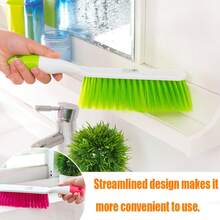 Large Dusting Brush - Multi-Functional Carpet, Blanket, And Clothing Cleaning Brush, Bed Sweeping Broom, Household Sofa Crevice Cleaning Brush, Long-Handle Hard-Bristle Dusting Brush, Bedroom Sweeping Tool, Anti-Static Lint Brush, Non-Shedding Bed - Green - 查看 9