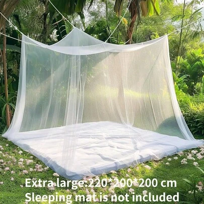 1 Màn chống muỗi cắm trại, Màn chống muỗi cho giường, Màn che giường lớn màu trắng, Màn treo giường, Lý tưởng để trang trí phòng ngủ, Du lịch