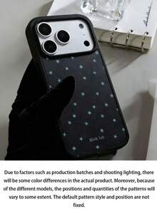 Shiny Starry Transparent Phone Case, Compatible With 17 Pro Max/16/15/14/13/12 Pro Max/11, Cute Dreamy Shiny Shock-Proof Protective Cover, Korean Style Gift - Black Background With Blue Stars - View 4