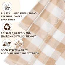 2 bolsas de pan reutilizables para pan casero con forro de plástico de 17 x 13 pulgadas bolsas de almacenamiento de pan para pan fresco y suave estilo clásico - Estilo clásico - Ver 3