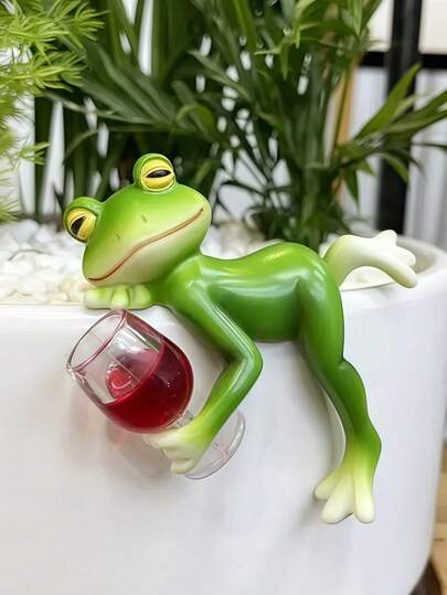 迷你青蛙雕像摆件，适用于盆栽植物、花园装饰、户外礼品、花卉、庭院、草坪装饰、礼品