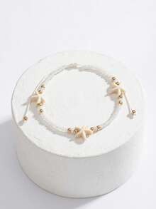 1条波西米亚风海星串珠脚链，适合女士夏季海滩度假佩戴，可作礼物 - 彩色 - 查看 2