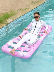 1pc Heart Hole Inflatable Pool Float, Striped Water Hammock Lounge Bed With Backrest, Foldable Swimming Floating Raft For Summer Pool Party Beach,Pool Inflatable,Holiday Essential,Inflatable Pool Floats,Pool Toys,Garden Ornaments - Multiple Styles - View 14