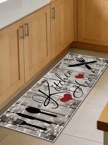 1pc Retro American Style Kitchen Runner Rug, Home Entryway Hallway Carpet, Linen-Like Material, Wooden Grain Decor, Washable Kitchen Mat, Suitable For Kitchen, Entryway, Bar, Laundry Room, Hallway And More - Grey - View 13