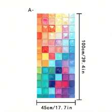 1/5 pièces Autocollants de fenêtre en mosaïque carrée de dopamine colorée, film de confidentialité à adsorption électrostatique réutilisable en PVC, convient pour les salles de bains, les bureaux, les pièces, les cuisines et la décoration d'intérieur. - Autocollant en verre dépoli - Voir 9