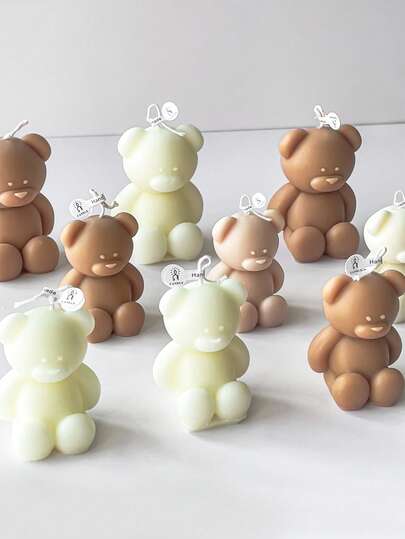 Velas perfumadas creativas de mini oso, decoraciones de boda, aire fresco, mejoran el ambiente del hogar y los accesorios de fotografía, regalos de cumpleaños (9 estilos a elegir) Naranja, Melocotón, Té Blanco, Lavanda