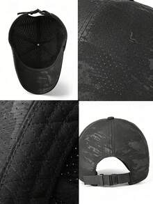 Unisex Baseball Cap With Ponytail Hole - Breathable, Quick-Dry Mesh Hat For Men & Women, Adjustable Fit, Black/White/Pink/Grey, Perfect For Running & Casual Wear. Fabric.,Summer,Beach - Multicolor - View 5