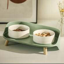 1pc Ceramic Dog Bowl With Stand, Elevated Dog Food & Water Bowl Set, Cat Dog Feeding Station, Anti-Splash, Anti-Spill, Raised Pet Food Bowl, Suitable For Dogs, Leakproof, Pet Feeder - Multicolor - View 13