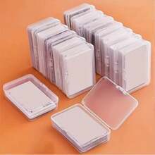 15 Transparent Lidded Card Boxes, Durable Stackable Mini Storage Boxes For Storing Playing Cards, Business Cards, Cards, Clips, Etc., Saving Desktop Space, Suitable For Home And Office Use, Card Storage Box, Desktop Drawer Organizer Box, Household Storage Container - Clear - View 4