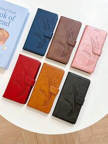 愿您心想事成。小麦纹压花PU皮革翻盖手机壳，防震，带支架，卡槽，钱包式设计，兼容 6/7/8/XS Max/11/12/13/14/15/16/17 Pro Max、Galaxy S22/S23/S24 Ultra/S25 Ultra/S26 Ultra、A05S/A14/A15/A25/A34/A35/A53/A54/A55/Note20 Ultra系列等。 - 紅色 - 查看 2