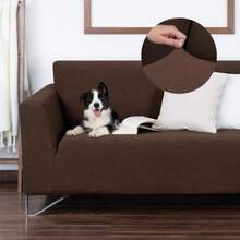 REAL TEXTIL Juego de 3 Fundas Cubre Sala - Tejido Jacquard Elástico Fácil Lavado. Ideal para Proteger Tus Muebles - Protector de sillón - Sofa Cover Café - c y f - Ver 7