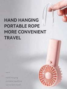 Mini Handheld Electric Fan With Lanyard, Lightweight & Cute, Battery Not Included, Suitable For Office, Outdoor, Travel, Camping, Beach And Holiday, Essential For Spring & Summer, Bridesmaid Gift And Bedroom Decor, Unisex - Multicolor - View 5