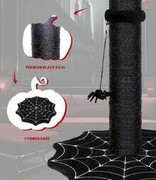 Gothic Cat Scratching Post With Spider Toys For Indoor Cats - Medium - View 6