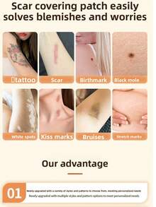 Japanese Scar Tattoo Covering Patch Scar Sticker Ultra Thin Covering Invisible Artifact Birthmark Scar Covering Patch,Tattoo Cover Patch With Skin-Like Color That Is Sweat-Resistant And Designed For Beauty, Fit The Skin Well, Are Portable, Easy To Use, And Breathable Without Feeling Stuffy - 1 Piece 120*76mm - View 6