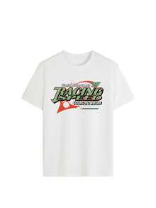 White Speed 19 Printed T-Shirt, Y2K Racing Style Tee For Women Casual Summer - White - View 6