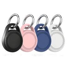 1 pieza Funda protectora de TPU compatible con Apple Airtag para collar de perro o gato, rastreador de mascotas, anti-pérdida, con llavero - Multicolor - Ver 2