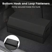 COSTWAY Leather Car Trunk Organizer With Lid Removable Divider And Large Capacity, Black - A - View 4