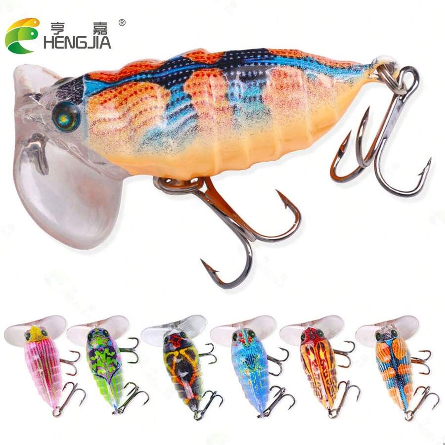 HENGJIA 恒佳 4cm-3.9g 人造瓢虫路亚饵，蝉蜕昆虫假饵，漂浮型路亚饵，适用于黑鲈、鲤鱼等鱼类垂钓
