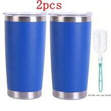 Grinkwell 2PCS 20oz 304 Stainless Steel Insulated Mugs - No Handles, No Straws, Double-Walled Vacuum Insulation, Perfect For Football Season And Holiday Gifts, A Must-Have For Match Days. - 薄荷藍 - 查看 7