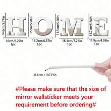 5pcs Acrylic 3d Mirror Wall Sticker Slogan Decoration, Suitable For Door Decoration, Home Decoration, Spring Decoration,Rama Decoration Sticker Gift, Birthday Graduation Wall Decoration, Room Decoration, Bathroom Decoration, Living Room Decoration - 1mm - View 17