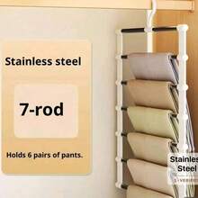 1/2pcs Magic Multi-Layer Hanger, Foldable Aluminum Alloy Pants Rack, Multi-Functional Pants Rack, Scarf, Closet Storage Rack, Suitable For Pants, Leggings, Scarves, Ties, Dorm, Closet, Storage Organization, Holiday Gift - Multicolor - View 13