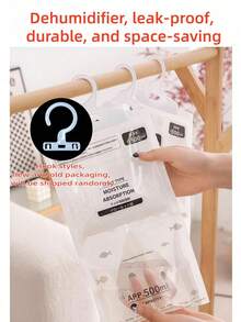 10个吸湿悬挂式除湿袋，防霉除湿袋，衣柜除湿神器，高效防潮设计，适用于衣柜、卧室、浴室和宿舍等家居用品，日用衣柜，除湿机，空气净化器 - 彩色 - 查看 3