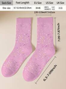 1双女士个性化袜子，360度数码印花，图案包括可爱的欢呼熊、许愿熊、爱心熊、天使熊、生气熊等，时尚简约，适合日常穿着及毕业/生日礼物。 - 彩色 - 查看 6