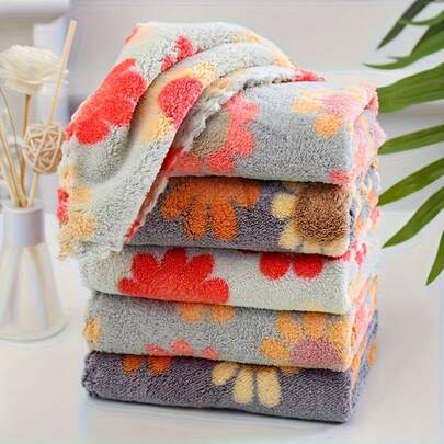 2pcs Super Soft Boho Floral Pattern Towels, Quick Dry & Highly Absorbent, Multipurpose For Kitchen, Bathroom, Bedroom, Living Room And Outdoor Use
