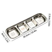 1 chiếc đĩa đựng nước chấm bằng thép không gỉ 304 có ngăn, đĩa đựng gia vị đa năng 2/3/4 ngăn, đĩa phục vụ đa dụng cho nước chấm, muối, giấm và đường, đĩa đựng gia vị có thể xếp chồng lên nhau, thích hợp cho nhà bếp gia đình, nhà hàng, tiệc nướng và lẩu. - Nhiều màu - Xem 15