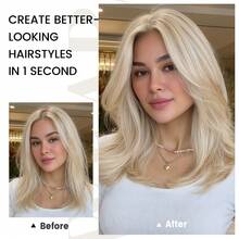 5"X5" Single Layer Mesh Top Hand-Woven Blonde Hair Topper, Suitable For Thinning Hair, 14" Length, With Gray Roots - SP27/613 - View 8