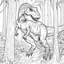 1pc Forest Dinosaurs Coloring Book Realistic T-Rex Painting Book, Jurassic Prehistoric World Animal Drawing Notebook For Boys Adults Stress Relief Books - Multicolor - View 7