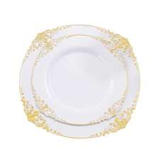 7.5in 10pcs European Style Plastic Lace Plates - Beige 5PCS - View 4