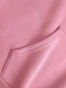 Kids' Kangaroo Hoodie Sweatshirt For Winter, Brazil, South Am, School, Shopping, Leisure, Boys And Girls, Premium Thermal, Comfortable Clothing - Rosa - 查看 4