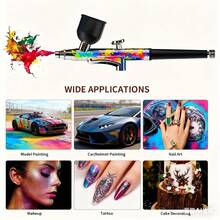Portable Multi-Function Spray Gun Pen Set - Equipped With 0.3mm Nozzle And Adjustable Atomization Button, Adjustable Spray Valve, Suitable For Model Painting, Nail Art Coloring, Convenient Nail Art Supplies, Random Style, Packaging And Color - Multicolor - View 4