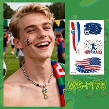 Tatuajes temporales de pintura facial para la Copa Mundial de la FIFA 2026, pegatinas de maquillaje de aficionado al fútbol para eventos de clubes, fiestas - Ver 18