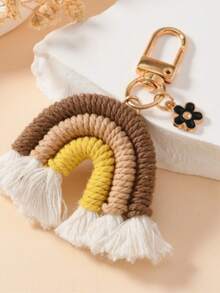 1pc Cute Mini Rainbow Flower Bag Charm/Accessory - Camel - View 3