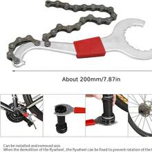 6pcs Bicycle Repair Tool Kit, Including Cassette Lockring Tool, Chain Tool, Crank Puller, Spoke Wrench, Bike Repair Tools, Steel Adjustable Wrench - A - View 5