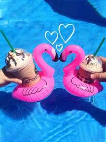 一套充气火烈鸟杯架，4种款式，PVC材质，适用于泳池派对、沙滩游戏、游泳等场合，充气饮料杯架 - 充氣飲料杯架 - 查看 3