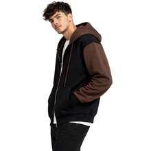 Men's Casual Style Plain 2-Color Hooded Sweatshirt With  Pocket - Rust Brown - View 2
