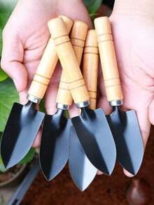 5pcs Garden Tool Mini Shovel, Flower Trowel, Gardening Trowel, Miniature Wooden Handle Narrow Shovel - A - View 2